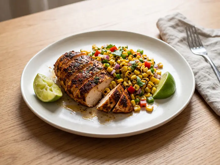 Cajun Chicken with Charred Corn Salsa