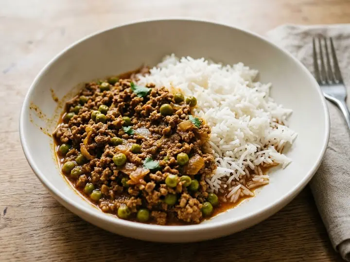 Lamb Keema Curry with Peas