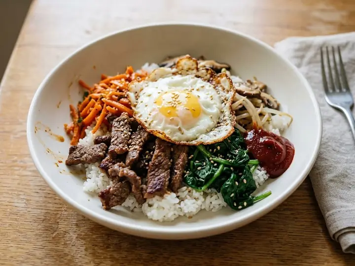 Bibimbap-Style Beef Rice Bowl